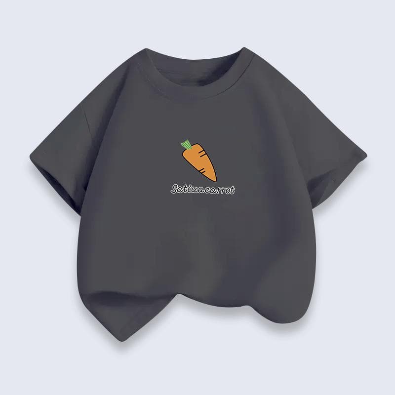 Children's Short-sleeved T-shirt Half-sleeved Printing Small Carrot Boys Round Neck Cartoon Baby Loose Tops Summer 160cm
