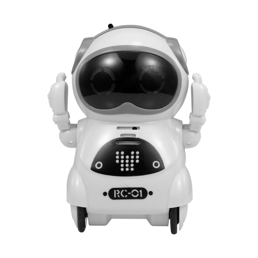 939A Pocket Robot Talking Interactive Dialogue Voice Recognition Record Singing Dancing Telling white