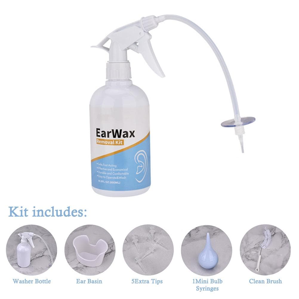 Ear Wax Removal Tool Kit Ear Wax Remover Washer Bottle System for Ear Cleaning Irrigation