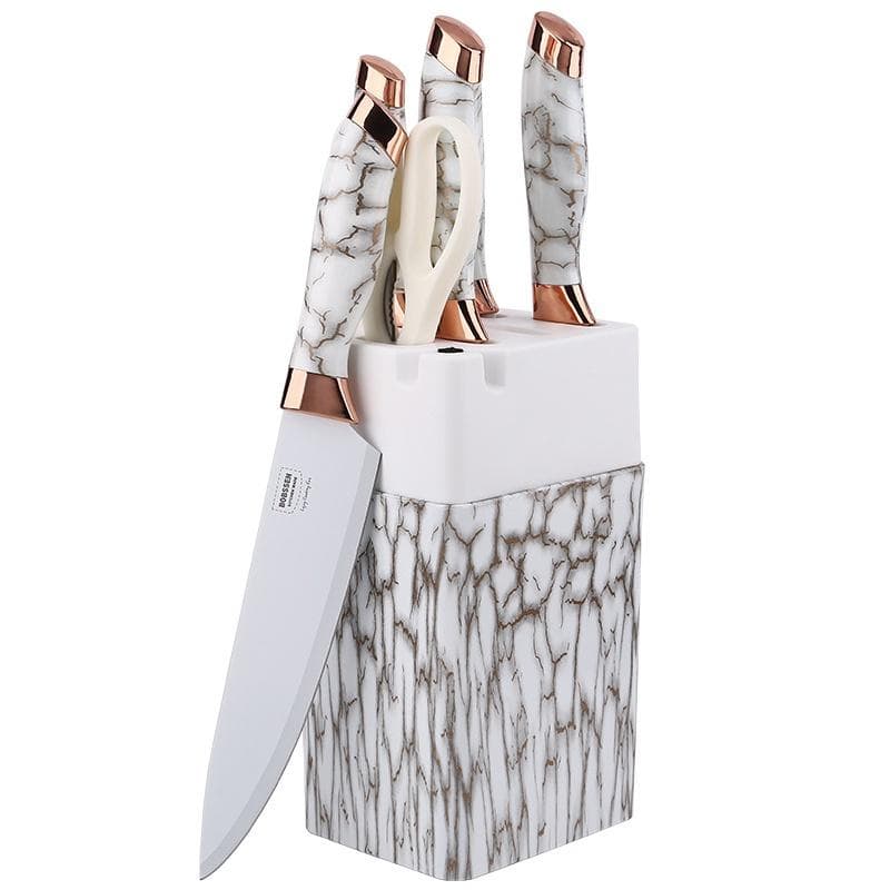 Kitchen Knife Set Utility Slicing Knife Kitchen Slicing Knife Stainless Steel Chef Knife Cleaver Knife Fruit Knife Cooking Tools white