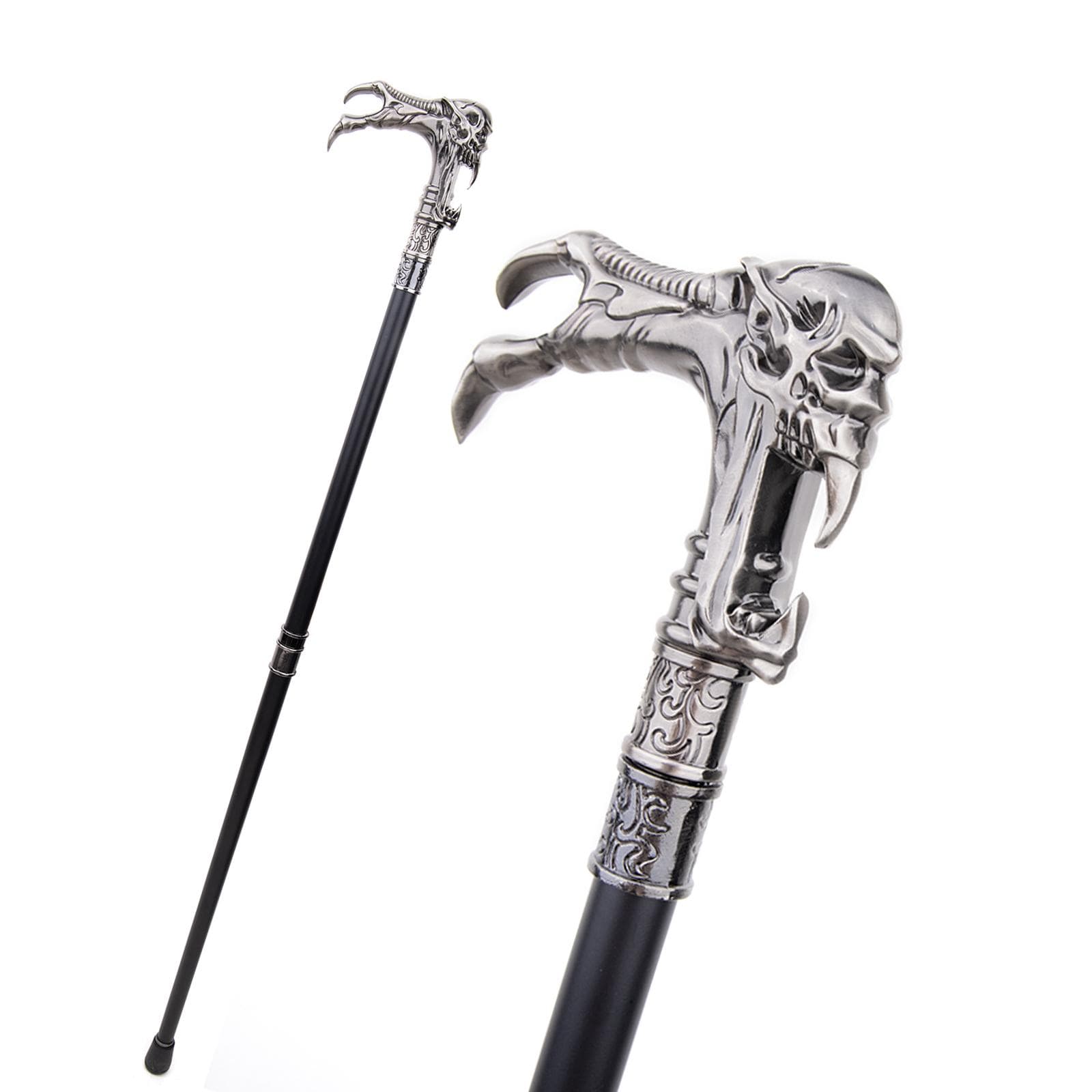 Ghost Skull Head Walking Stick Decorative Vampire Cospaly Vintage Party Fashionable Walking Cane Halloween Crosier 93cm