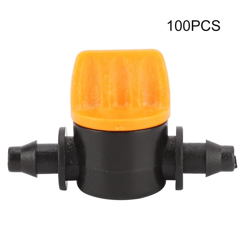 100Pcs Garden Irrigation 2 Way PVC 4/7 Waterstop Straight Connector Hose Valve Tool