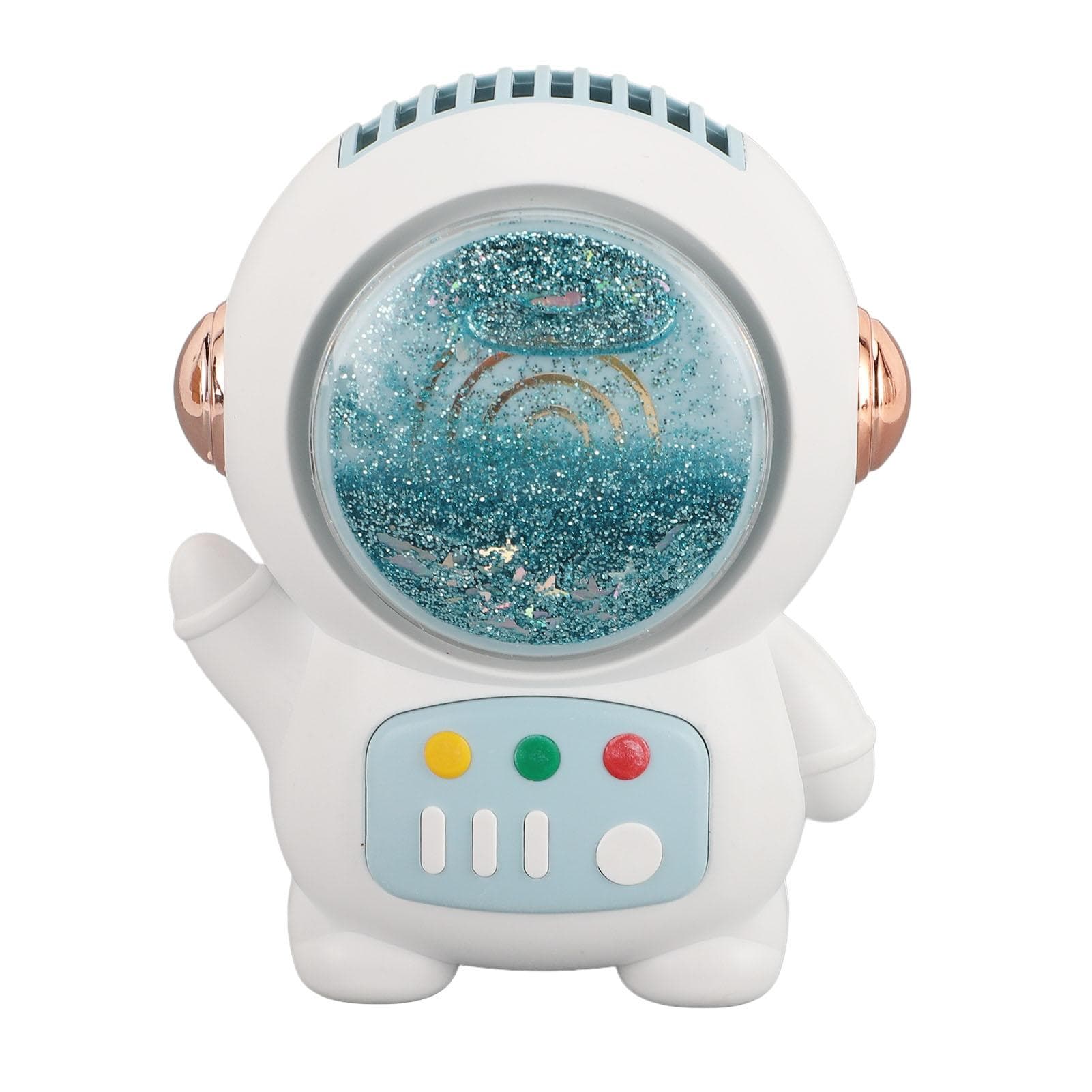Astronaut Portable Fan Mini USB Charging Handheld Leafless Portable Neck Hanging Fan for Working light blue