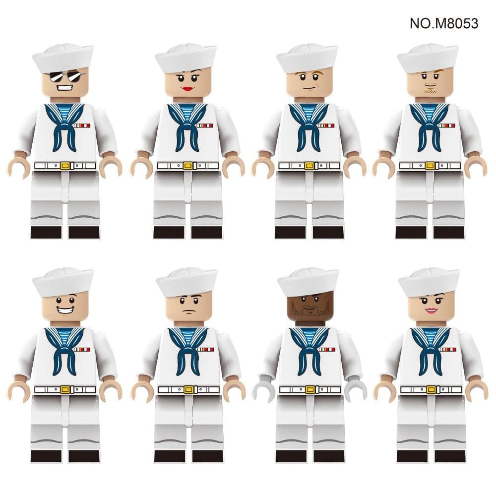 8pcs M8053 Navy Serviceman Marine Warfighter Building Block Doll Toy