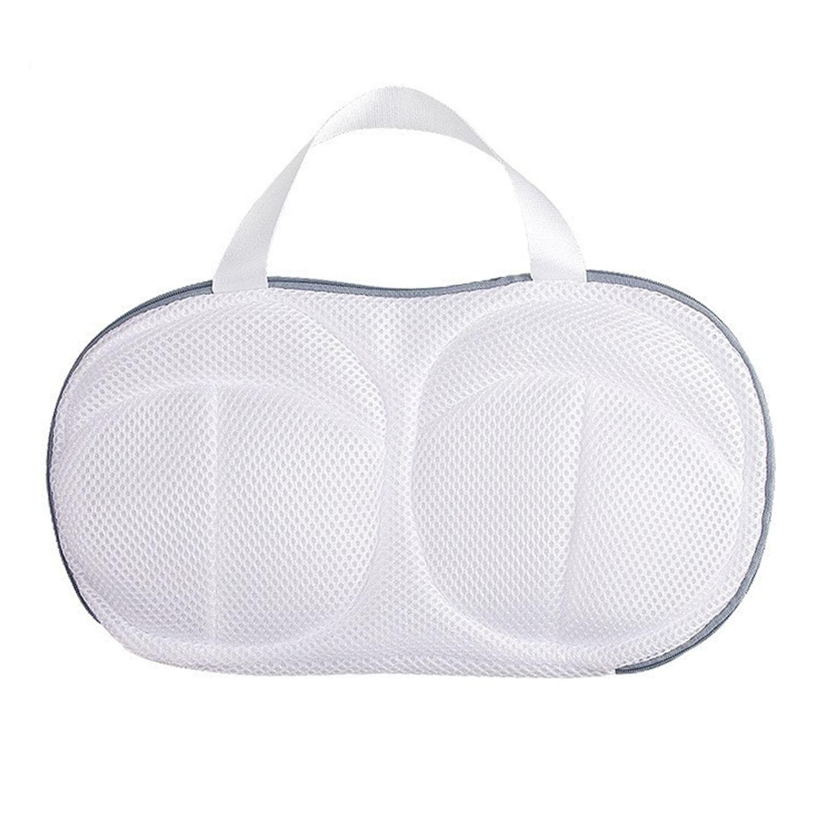 Bra Laundry Bag with Dual Zipper Polyester Anti Deformation Mesh Wash Bags for Washing Machine light gray