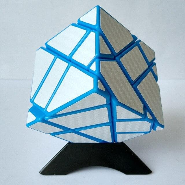 Strange Shape Cube Carbon Fiberb Sticker 3 *3 *3 Ghost Magico Cube Puzzle Speed Cube For Children Cube Toys Christmas Gift blue