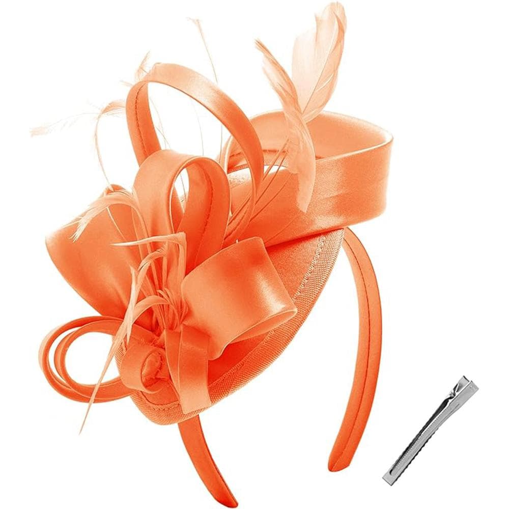 Fascinators for Women Tea Party Hat Headband Derby Wedding Church Bridal Cocktail Feathers Hair Clip
