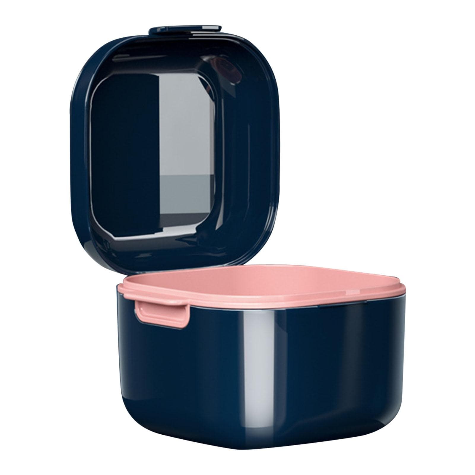 Denture Case Stain Removal Food Grade Strong Plastic Draining Design Denture Cup for False Teeth Type 3