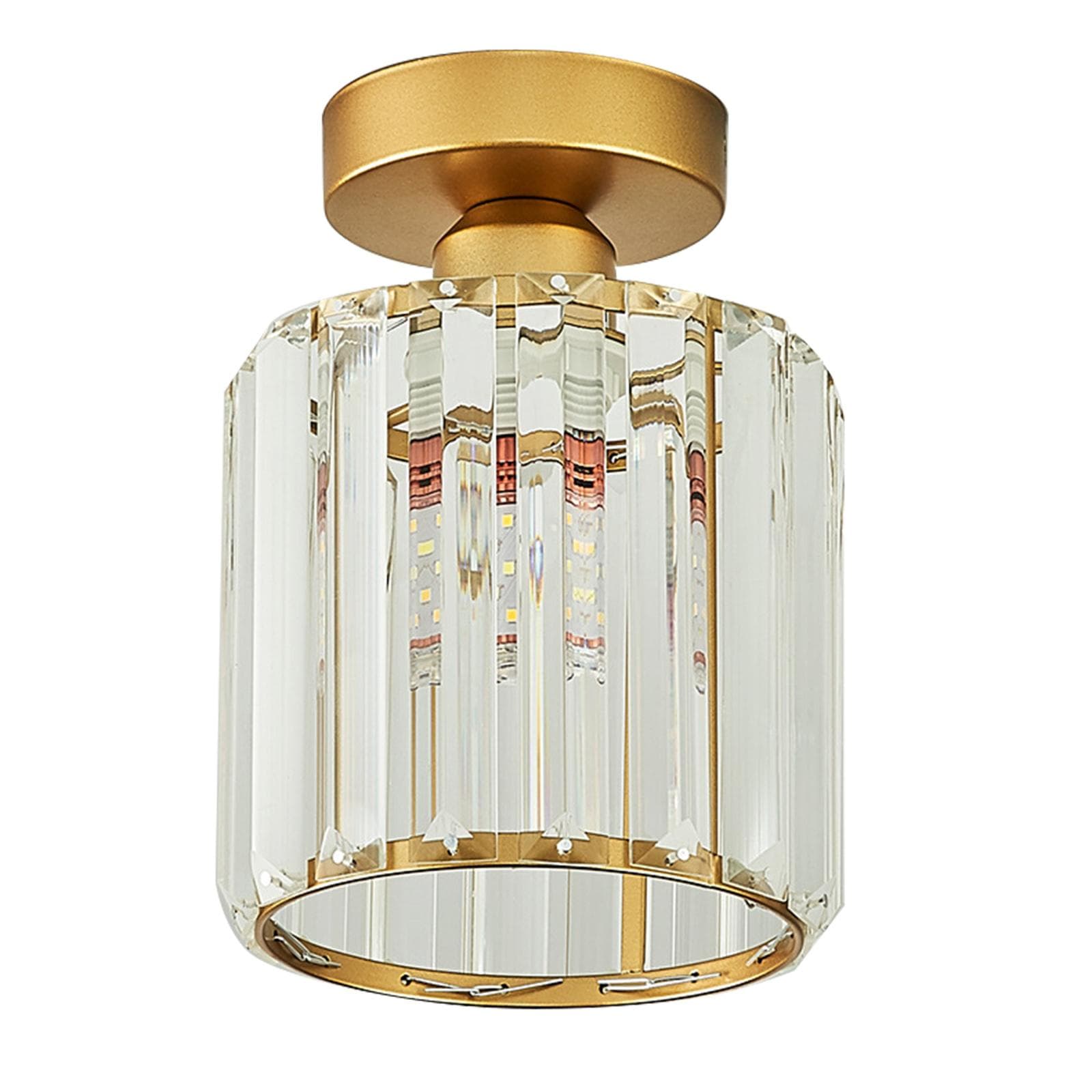 Modern Crystal Ceiling Lamp Close to Ceiling Light Fixture Hallway Lights for Bedroom Bathroom gold