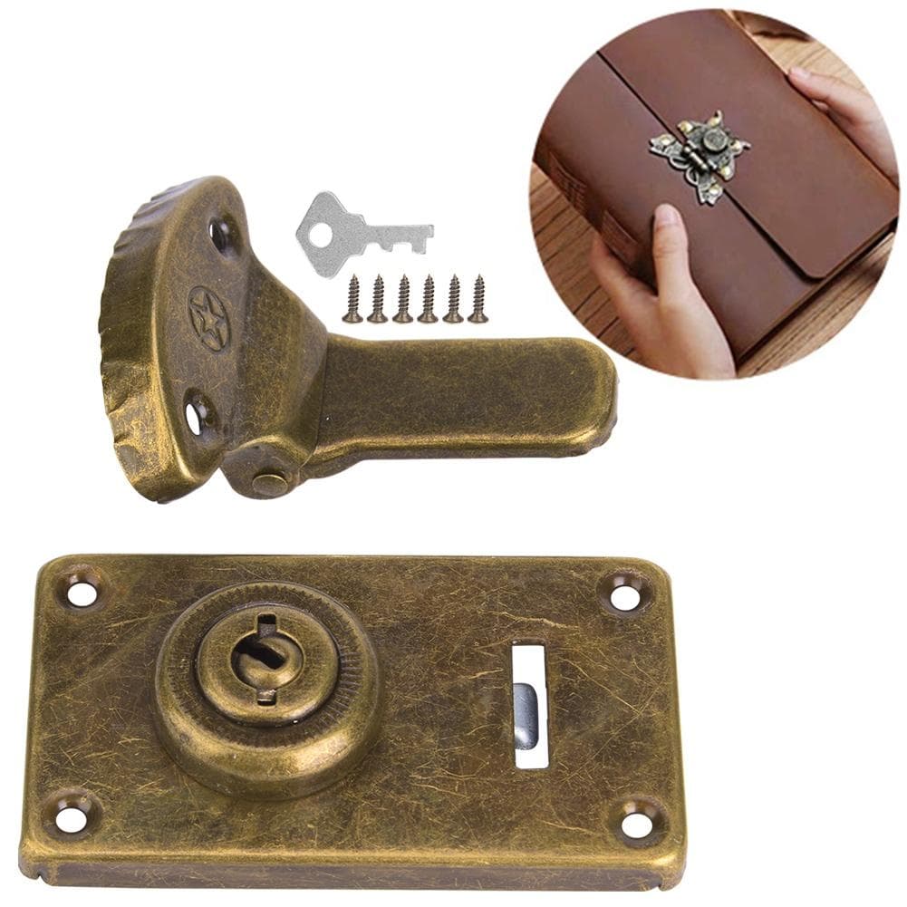 2Pcs Wooden Box Hasp Buckle Antique Hardware Fastener Fitting Furniture Accessories