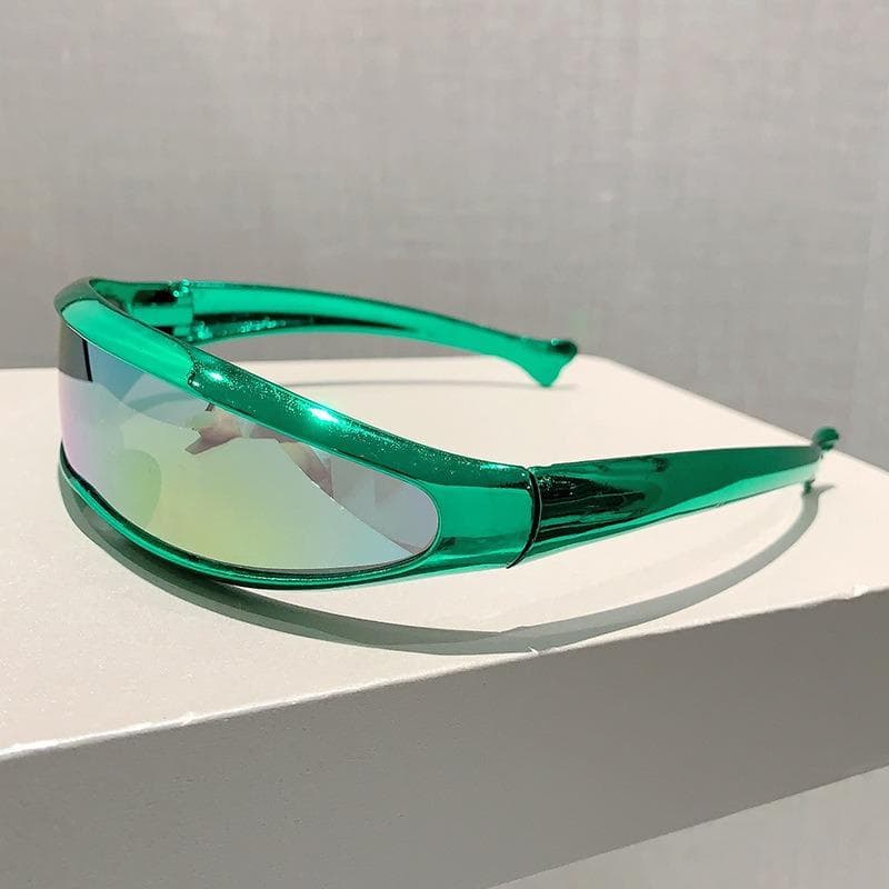 Futuristic One-piece Mirror Sunglasses UV400 Steampunk Goggles for Women Men Y2K Rave Party Glasses Electroplated