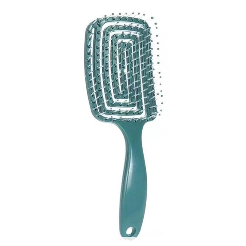 1Pcs Elastic Massage Comb Hollow Out Hair Brush Scalp Massage Combs Hair Styling Detangler Fast Blow Drying Detangling Tool green