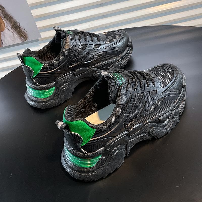 Summer New Daddy Shoes Women's Korean Version Thick Bottom Breathable Sports Shoes All-match Students Heightening Casual Shoes 40 black