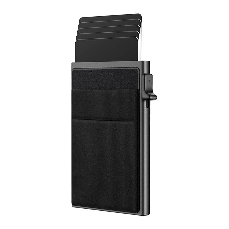 Rfid Smart Wallet Card Holder Metal Thin Slim Men Women Wallets Pop Up Minimalist Wallet Small Black Purse Vallet Walets for Men black