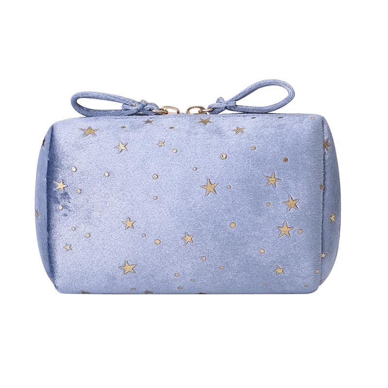 Girl Velvet Makeup Bag Organizer Soft Girl Lipstick Storage Bag Women Toiletry Beauty Make Up Case Pouch Portable Cosmetic Bag blue