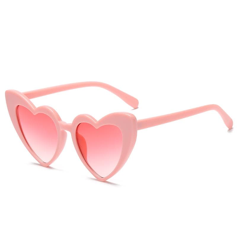 Heart Shaped Sunglasses 4pcs Women Cat Eye UV400 Protective Glasses Retro Love Black White Eyewear Men Sun Glasses