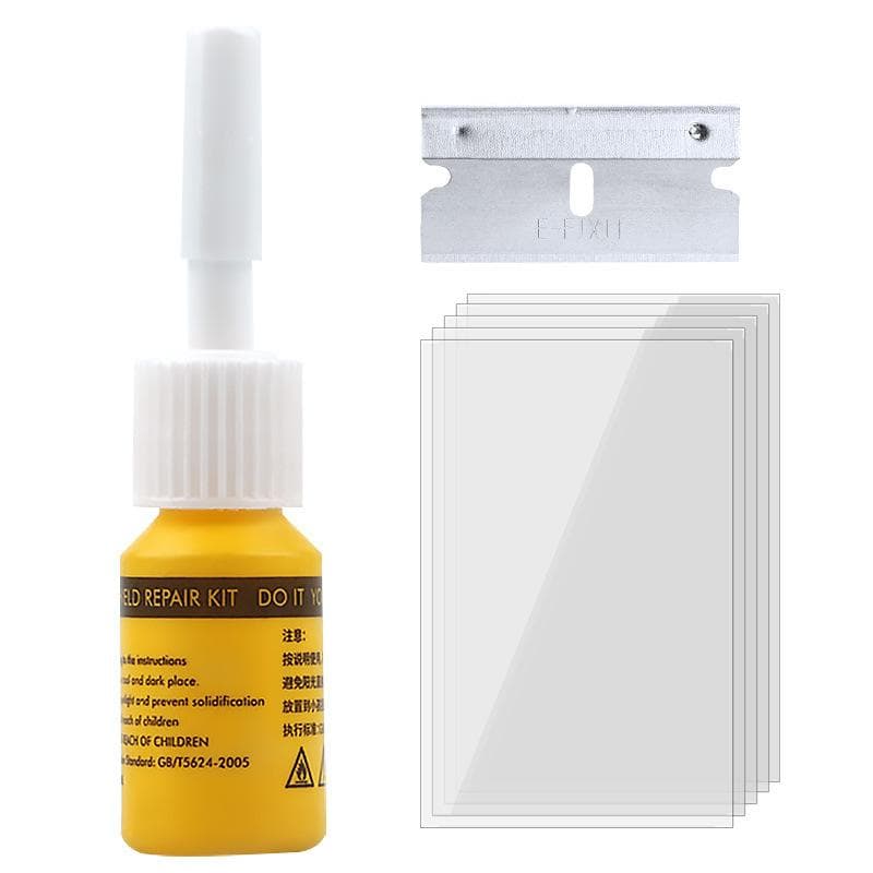 Auto Windshield Repair Kit - Nanofluid Filler for Chip & Star Crack Disappearance, Liquid Glass Maintenance yellow