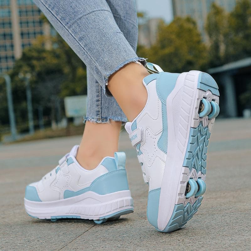 Children's Shape-shifting Shoes Four-wheel Runaway Shoes Boys and Girls Dual-purpose Roller Skates Double-row Roller Skates Adult 37