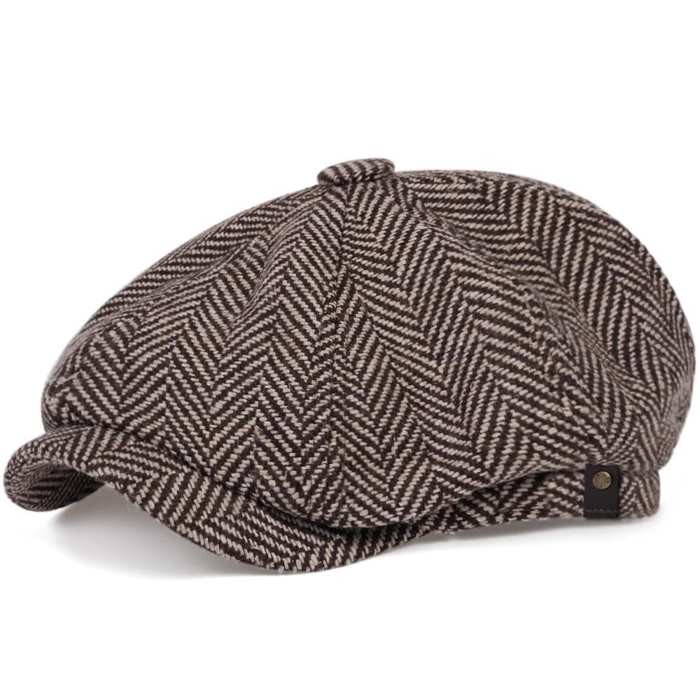 Fashion Wool Newsboy Caps Mens Herringbone Flat Caps Women Men British Painters Hats Soft Autumn Winter Caps Hats Casquette tan