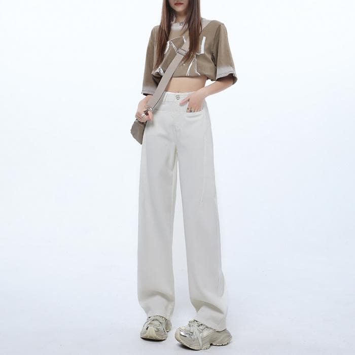Spring and Autumn High Waist Wide Legs Women's Spring Drooping Loose Banana Pants Women's Spring Scimitar Pants Women's Spring XXL