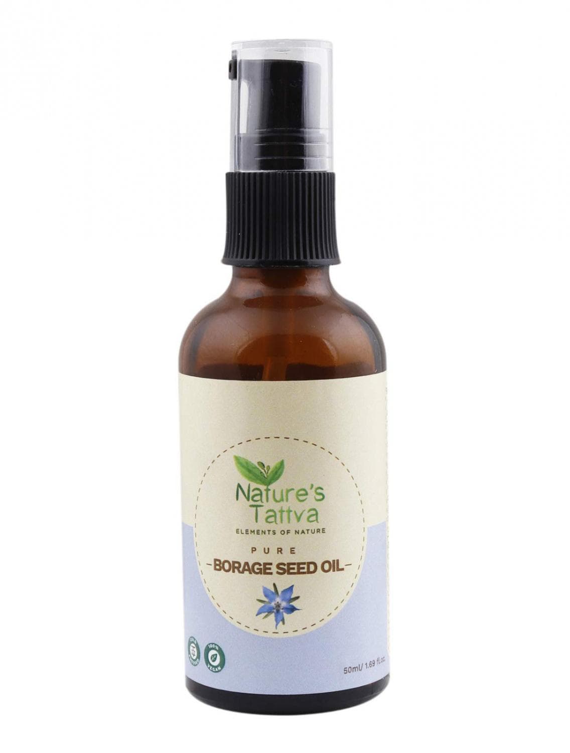 Borage Seed Oil (50 ml), Pure Borage Seed Oil, Nature's Tattva 25.78125