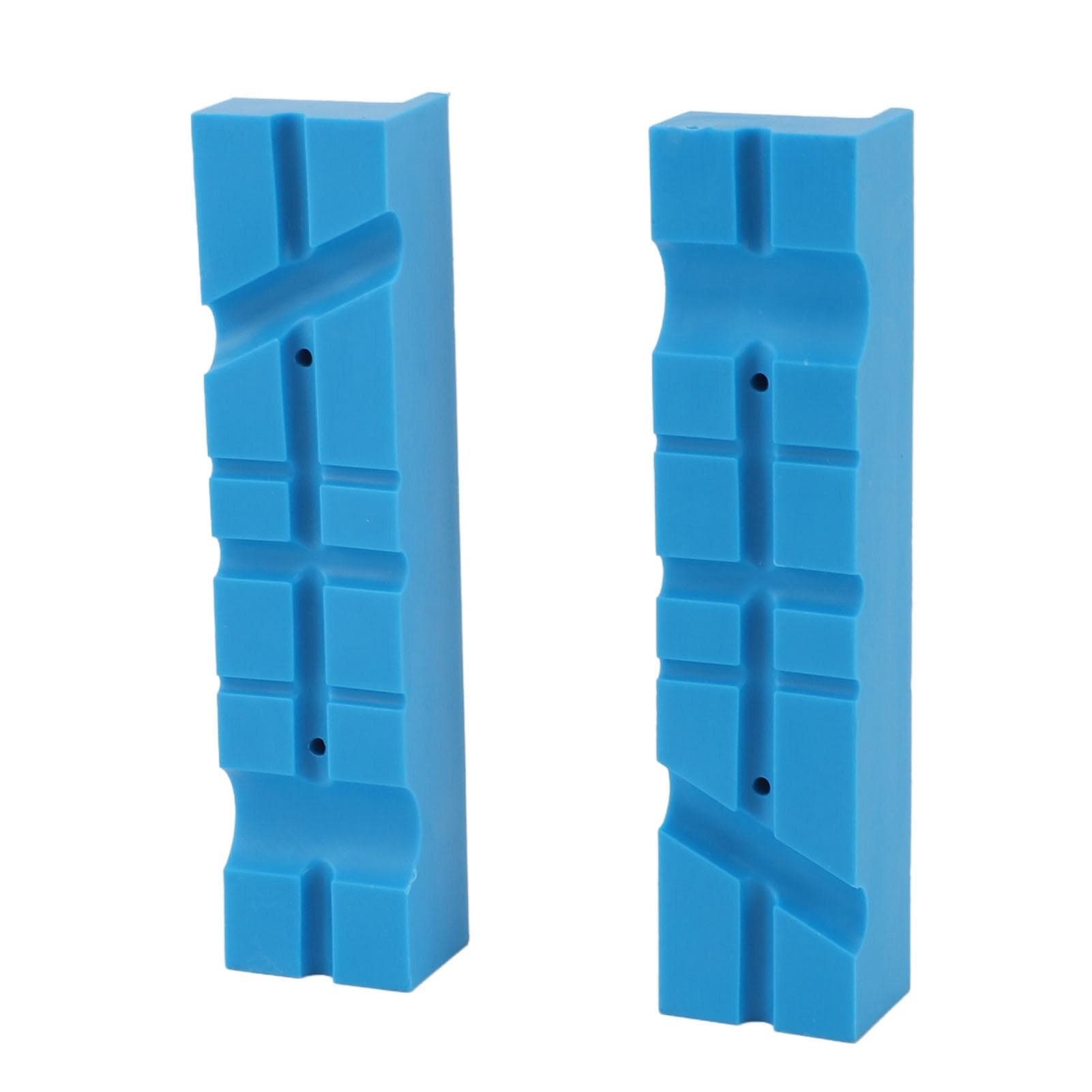 2PCS Vise Jaw Pads Cover Protector Magnetic Multi Angle Groove Anti Slip Soft PU Vice Jaw Accessory