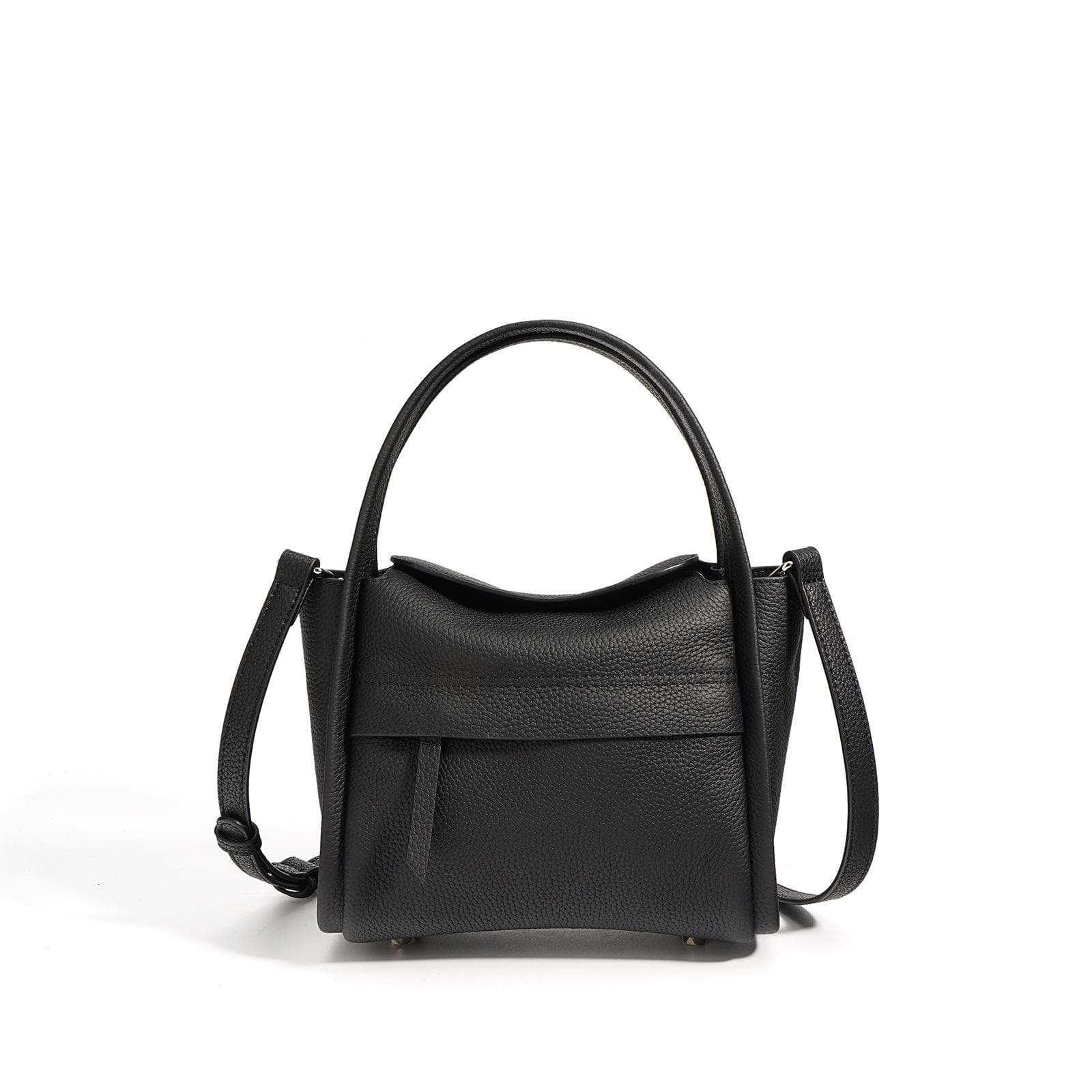 Vegetable Basket Spring and Summer Head Leather Hand-held Crossbody Mini Mobile Phone Bag for Women black