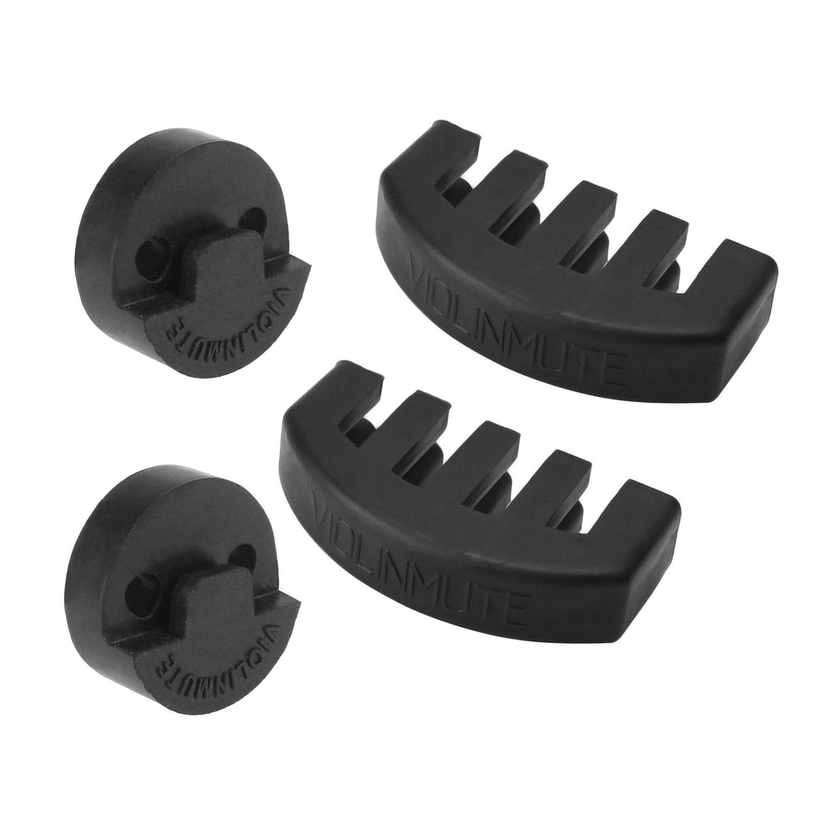 4pcs Rubber Violin Mute Violin Silencer Four-Piece Set 2pcs Claw Style & 2pcs Round Tourte for black