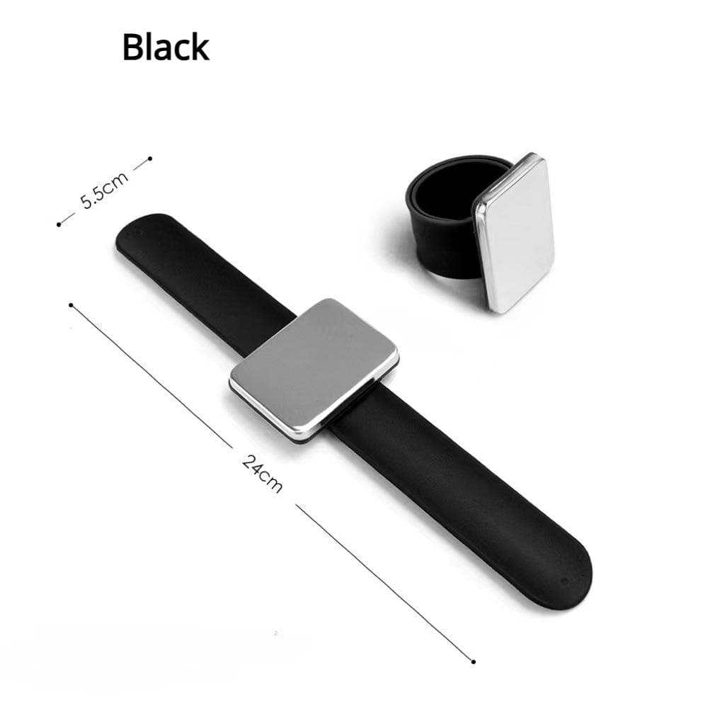 Magnetic Sewing PinCushion Silicone Wrist Needle Pad Safe Bracelet Pin Cushion Storage Sewing Pins Wristband Pin Holder 4 Colors black