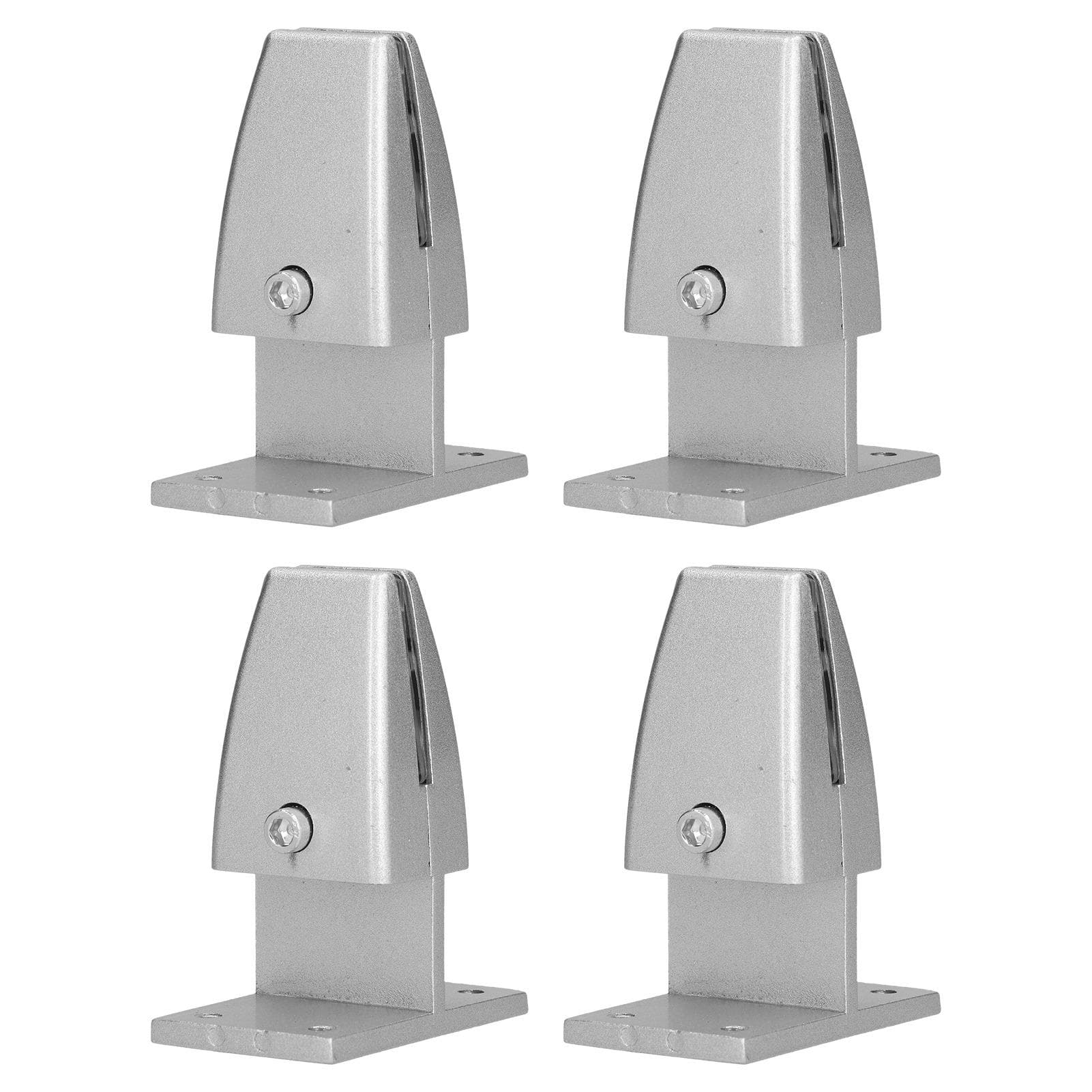 4pcs Desk Screen Baffle Clamp T Type Aluminum Alloy Silver Desktop Partition Bracket Holder for