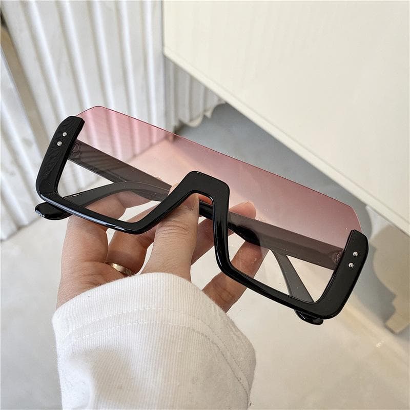 Trendy Large Square Sunglasses for Women Men UV400 Protection Outdoor Sports Leisure Sun Glasses Fashion Eyewear As shown in the figu