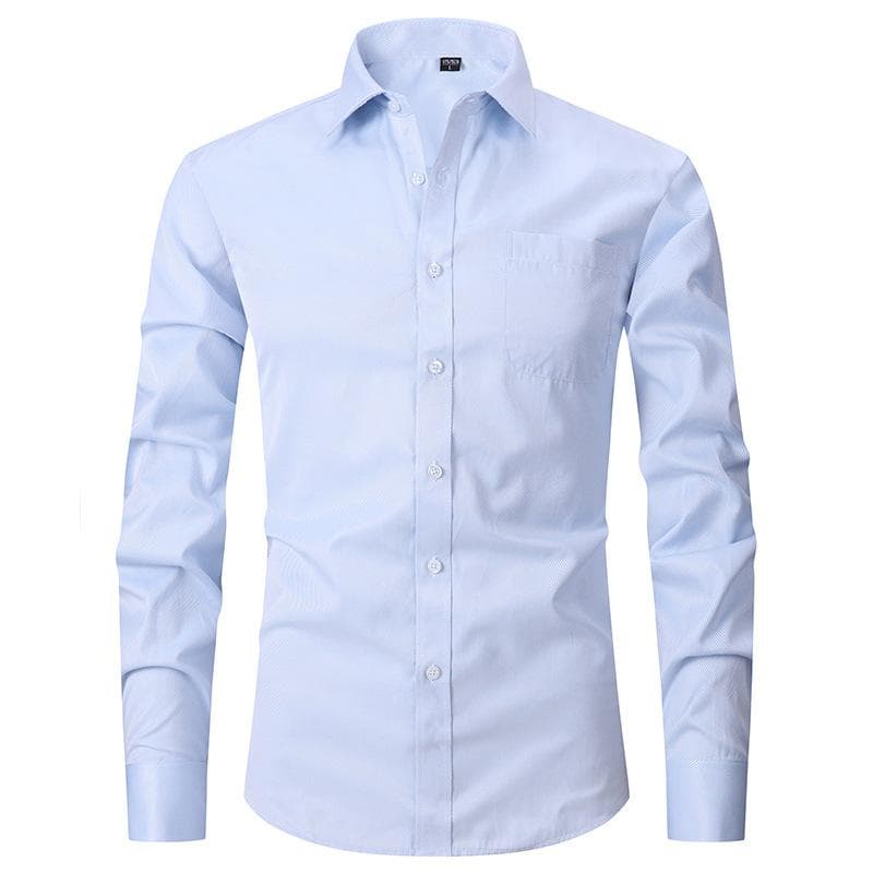 French Business Long-sleeved Shirt Men's Fashion Cufflinks White Collar Shirt Loose Large Size Men's Striped French Shirt Man 5XL