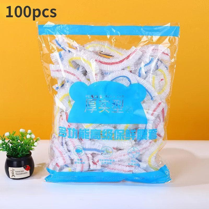 10/50/100/200 pcs Colorful Saran Wrap Disposable Food Cover Food Grade Fruit Fresh-keeping Plastic Bag Kitchen Accessories 100 Pcs