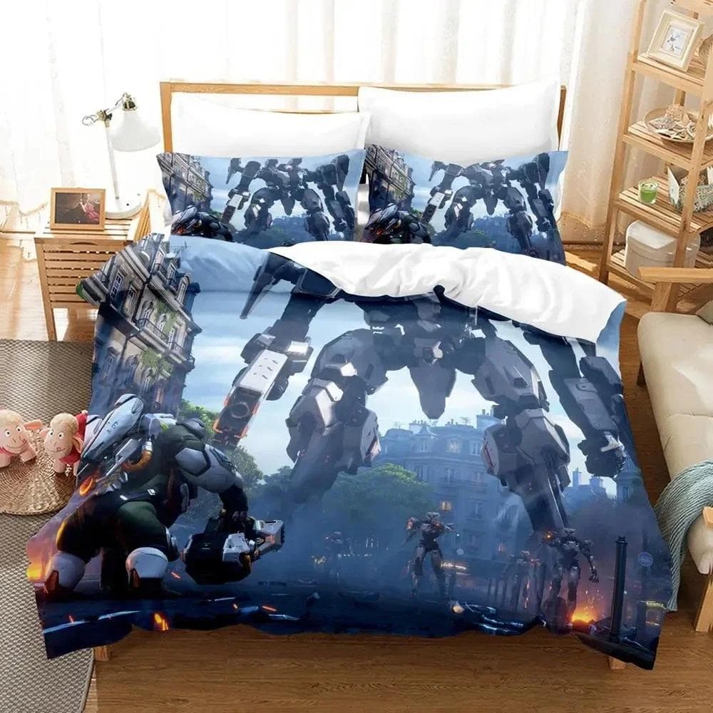 Game Overwatchs Bedding Set Boys Girls Twin Queen Size Duvet Cover Pillowcase Bed Kids Adult Fashion Home Textile Customizable US Twin 173x218cm