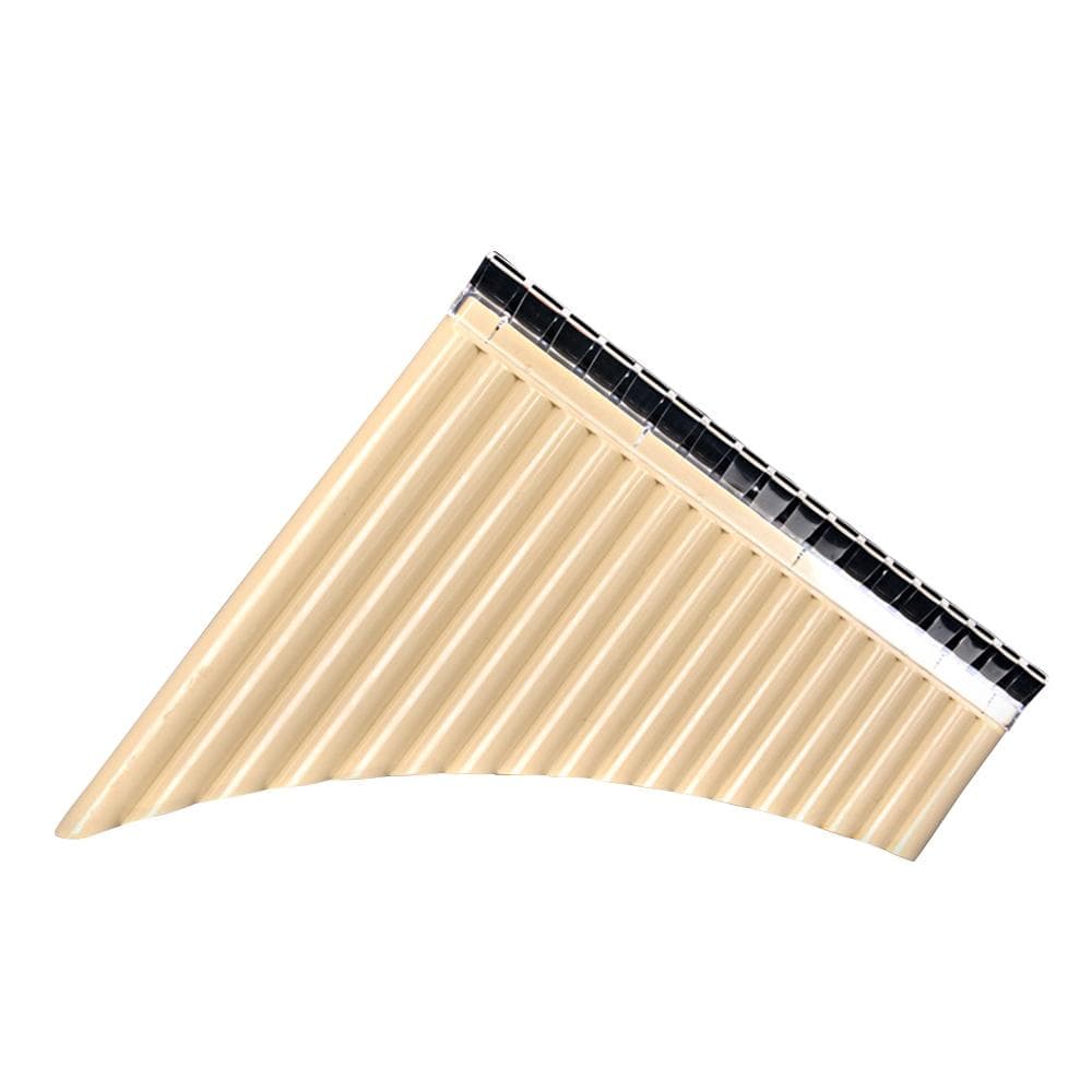 18 Pipe Pan Flute Panpipes C Key Pan Pipes with Mouthpiece for Beginners Students off white