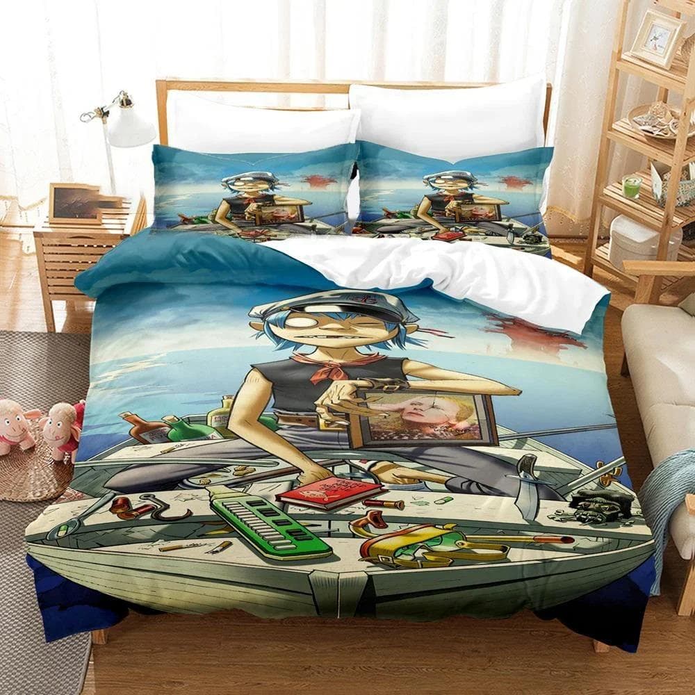 3D Printed Gorillaz Music Band Bedding Set Boys Girls Twin Queen Size Duvet Cover Pillowcase Bed Kids Adult Home Textile 70x133cm 2pcs