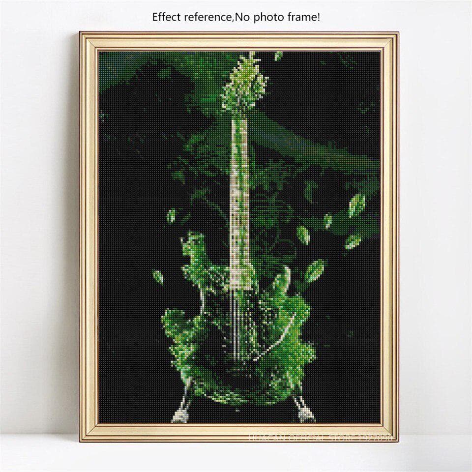 Diamond Embroidery Full Display Landscape Diamond Painting Full Round Guitar Cross Stitch 20X30CM