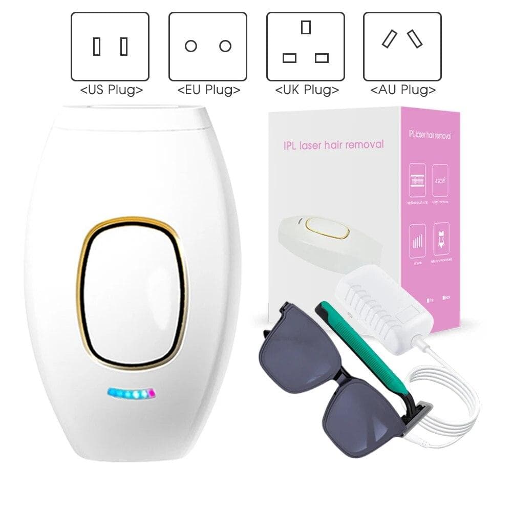 Body Bikini IPL 500,000 Flash Depilator Pulses Permanent Laser Epilator Painless For Women Hair Removal Home Use Devices EU Plug white