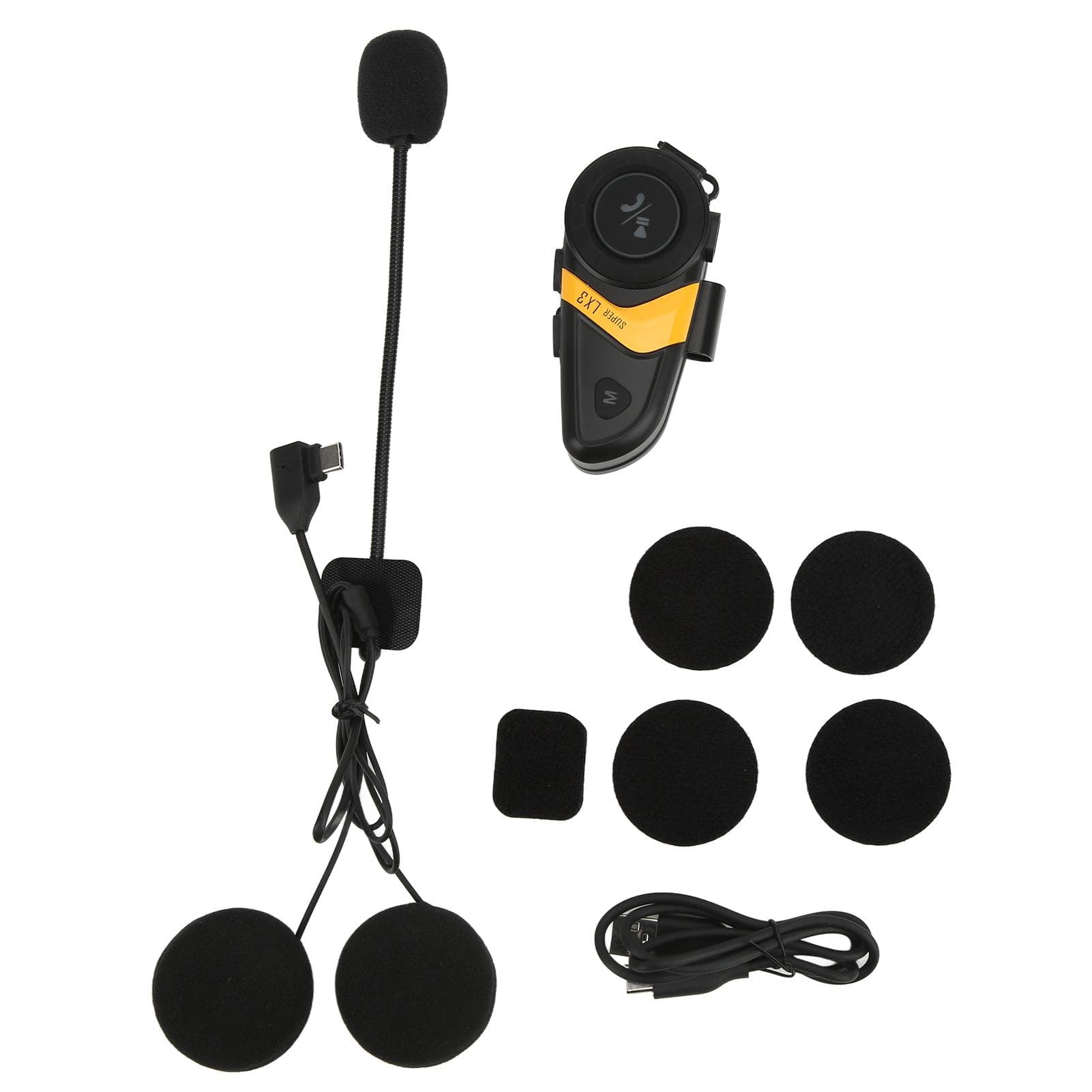 Motorcycle Helmet Headset Bluetooth 5.0 Waterproof Clear Voice Anti Interference Wireless Call for