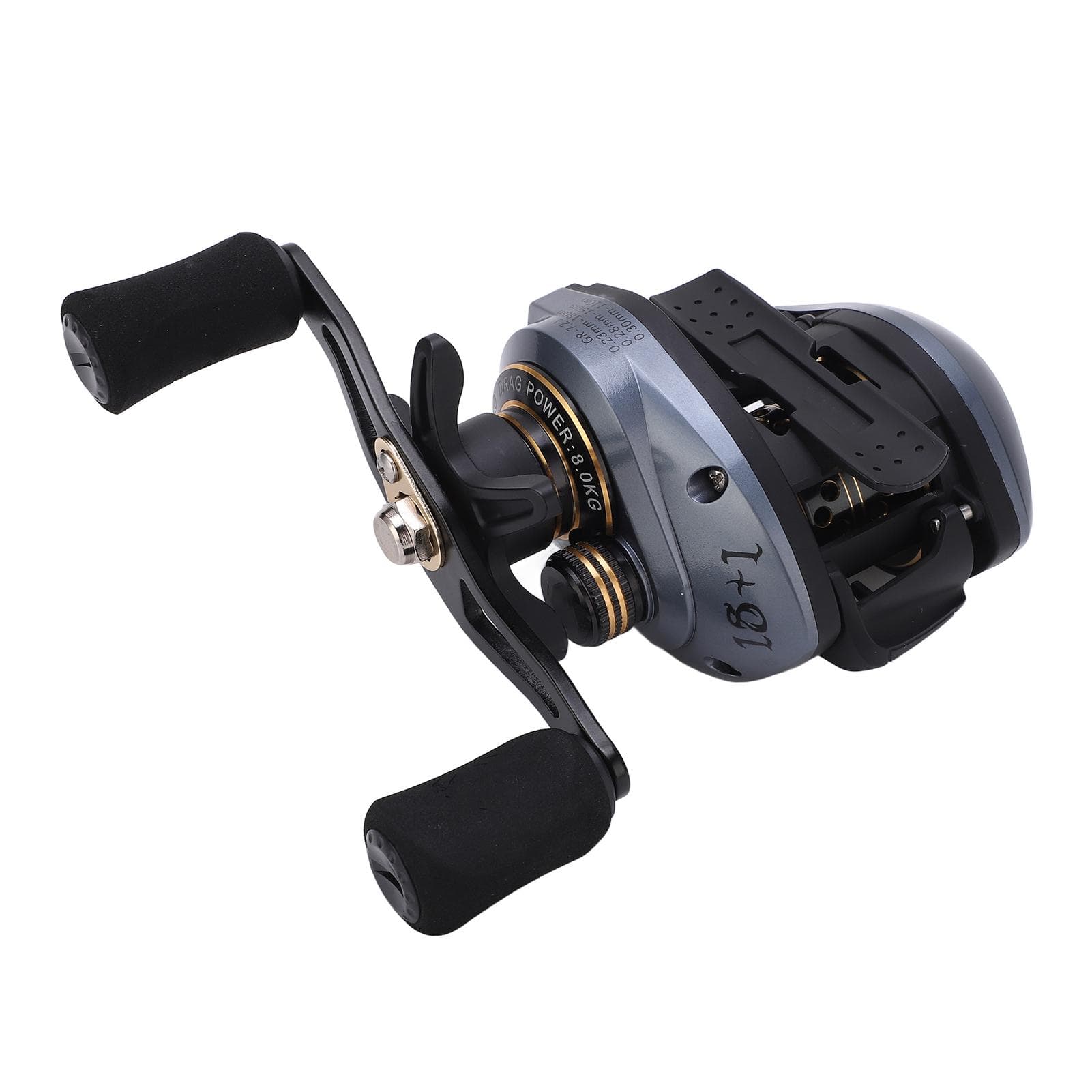 Baitcasting Reel Lure Fishing Reel Wheel 7.2:1 Ratio 18+1BB with Micro Wire Cup Dual Brake Systems