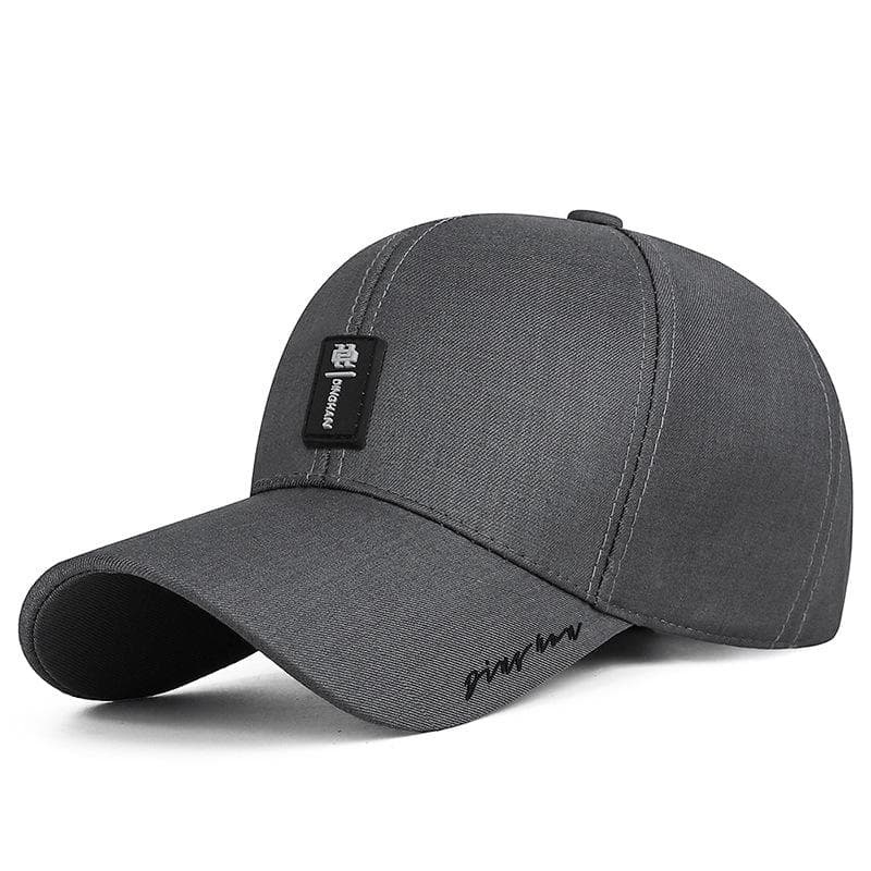 New Spring Autumn Business Hat Men's Offset Printed Leather Label Middle-Aged And Elderly Baseball Cap gray