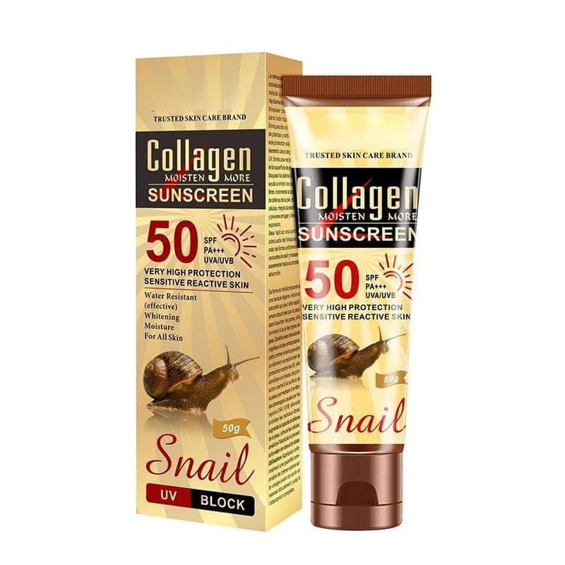 50g Collagen Snail Sunscreen Face Body Skin Care SPF50++ UVA UVB Sun Protection Cream Oil-Control Moisturizing Sun Screen 50g