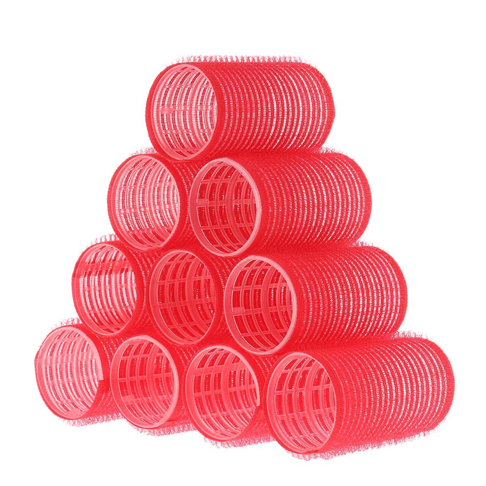 Hair Rollers Self Grip Salon Hairdressing Curlers DIY Curling Tool 10 Packs 36mm red