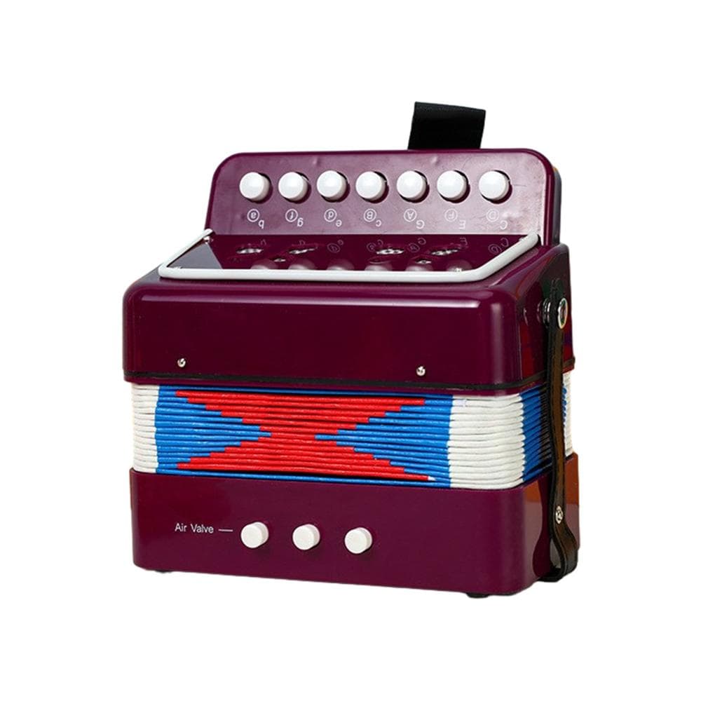 Mini 7-key 2-bass Accordion ABS Material Musical Instrument for Beginners Christmas Gift purple