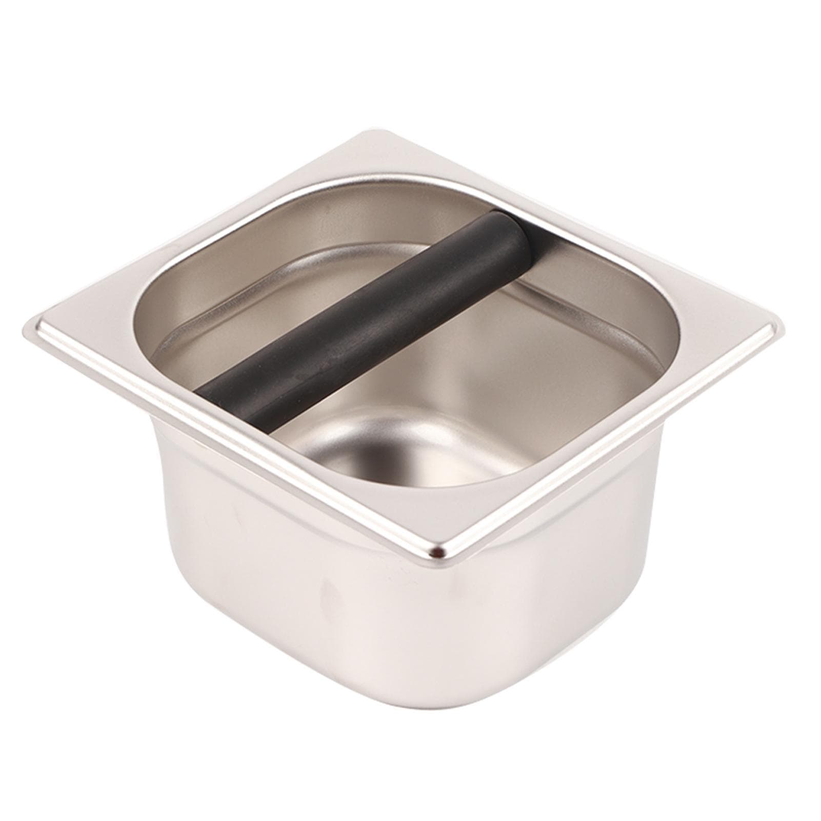 Stainless Steel Espresso Knock Box Container with Rubber Bar for Coffee Machine L