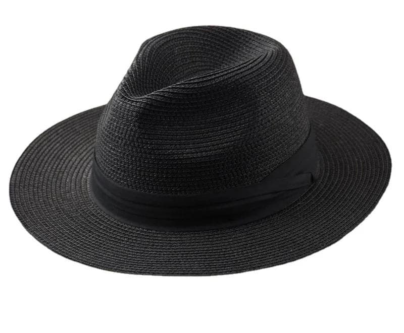 Large Size XL61-64cm Panama Hats Men Women Beach Wide Brim Straw Hat Lady Summer Sun Hats Plus Size Fedora Hat 55-57cm 58-60cm XL 61-64cm black
