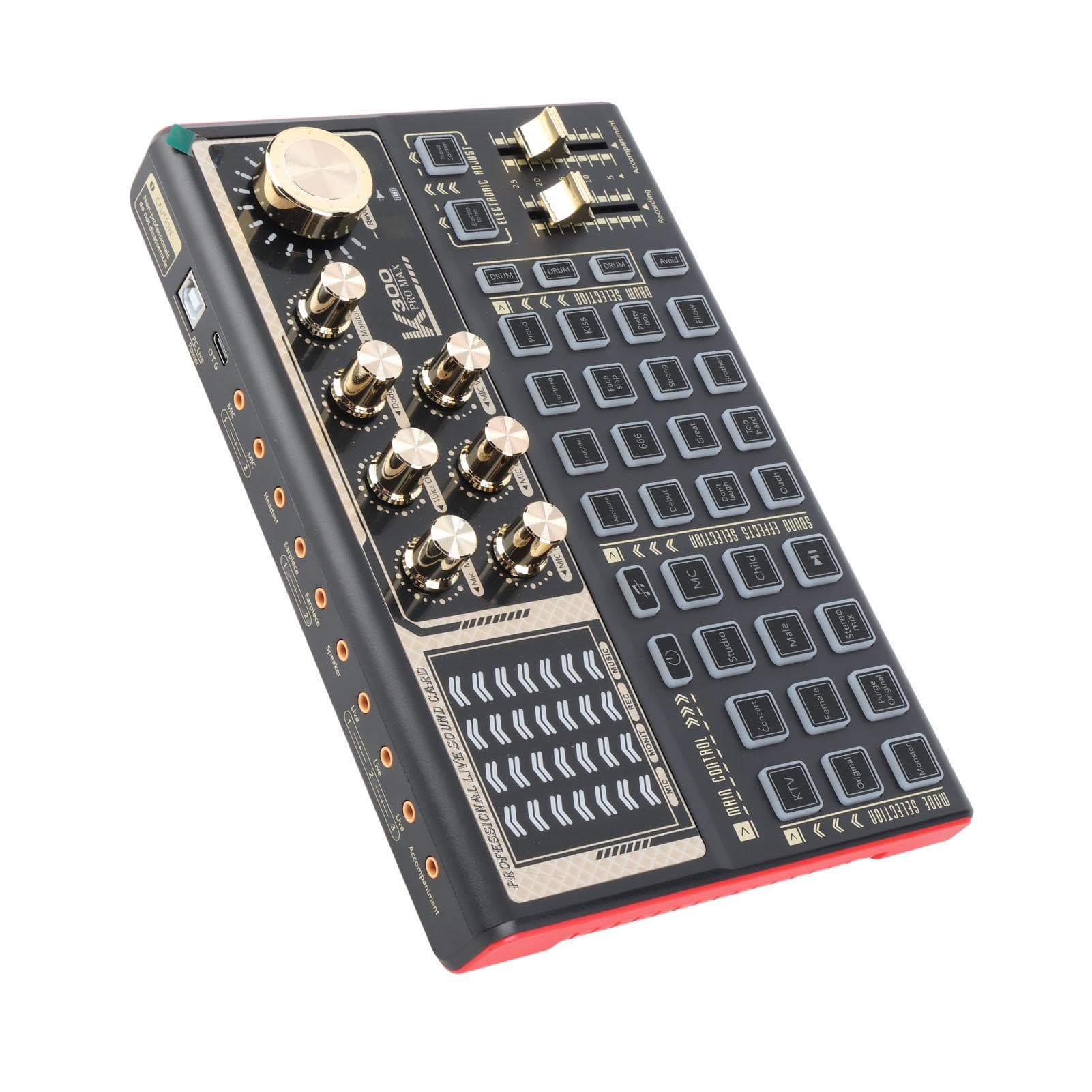 Live Sound Card Board Multifunction Professional Portable Sound Mixer Voice Changer for Live