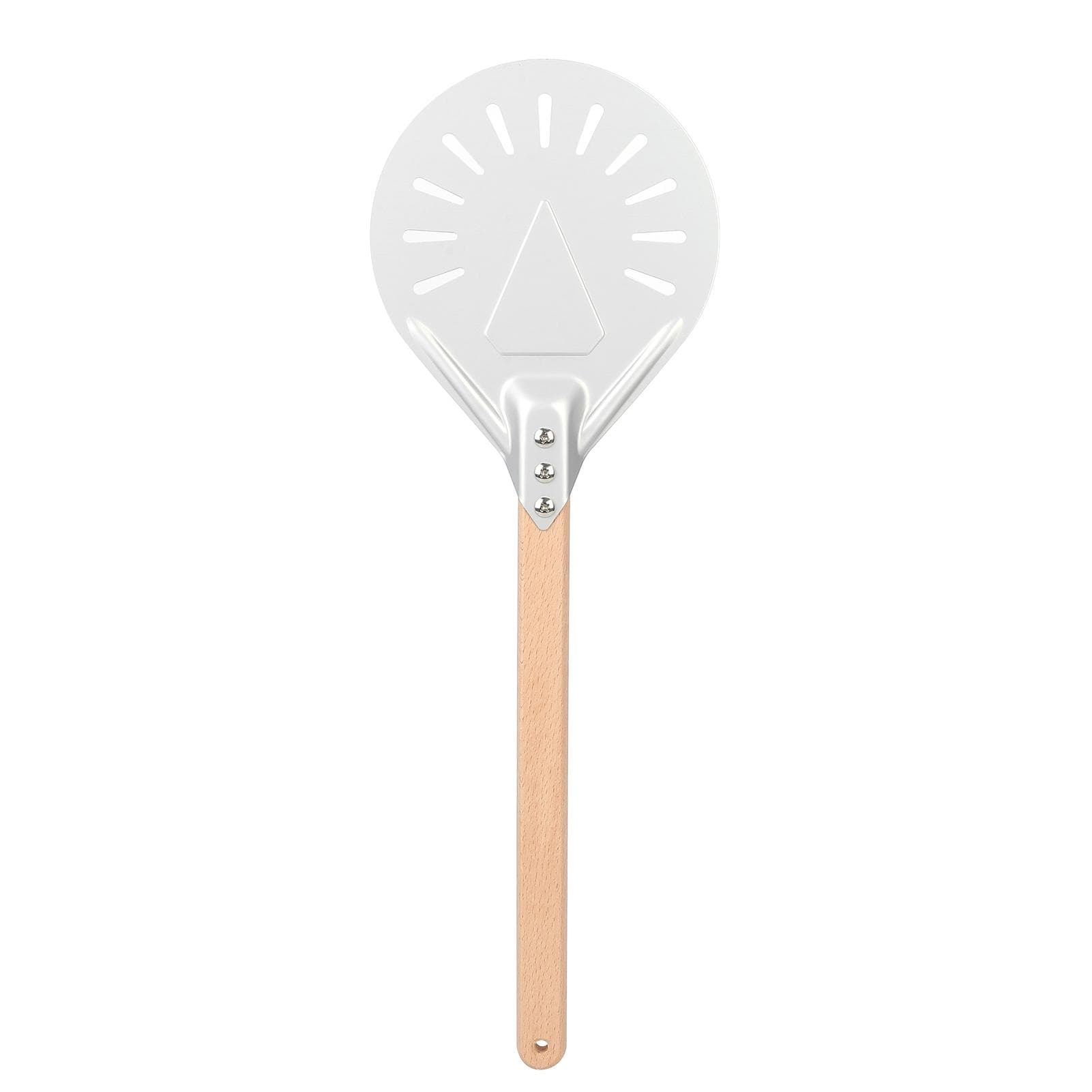 Round Pizza Spatula with 41cm Removable Wood Handle AntiScalding NonSlip Pizza Making Tools(8in )