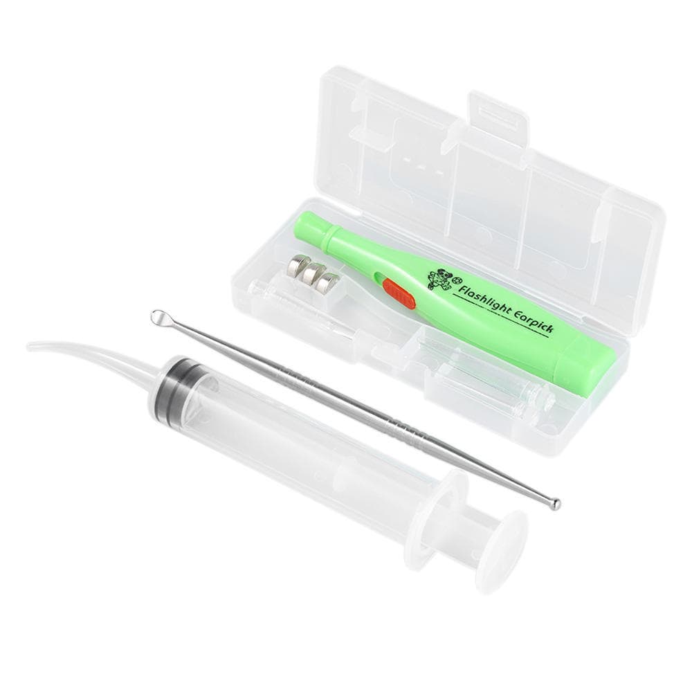 Tonsil Stone Remover Tool LED Light Earpick Stainless Steel Earwax Remover With 3 Tips Irrigator