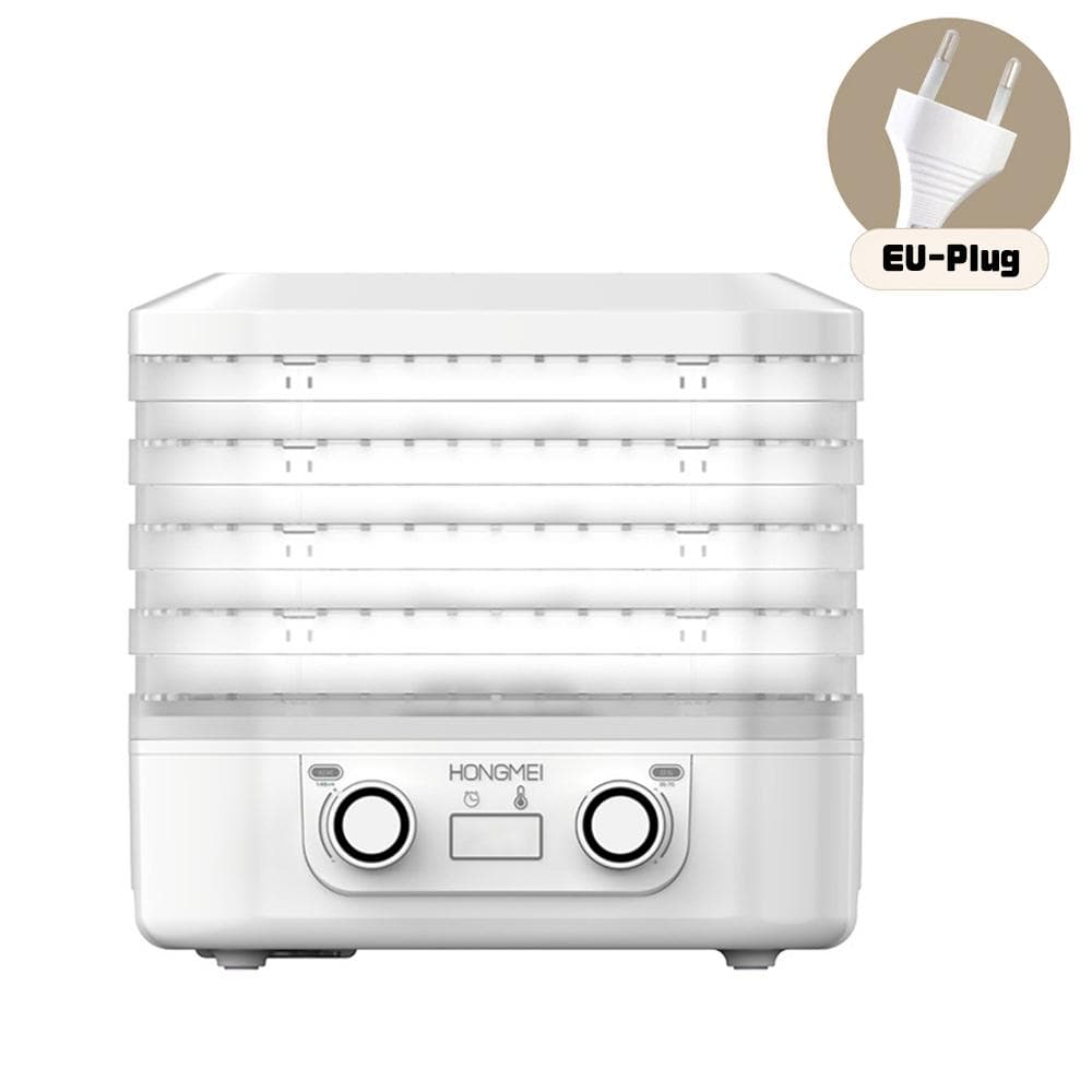 5-Tray Food Dehydrator with Adjustable Temperature, Auto Food Dryer Machine for Food and Jerky, EU Plug white